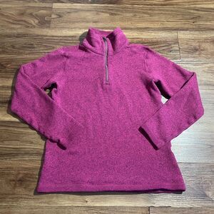 Eastern Mountain Sports 1/4 Zip Mock Neck Sweater Long Sleeve Womens L Pink